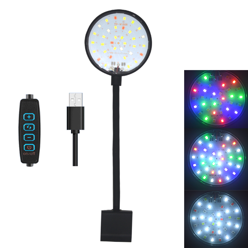 Aquarium Plant Grow Light - USB水槽LEDランプ水槽ライト装飾水生植物複数モード調光可能明るさフルスペクトルミニクリップライト5V