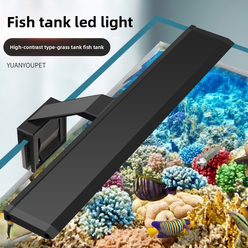 Aquarium Plant Iron - プロ仕様LED水槽ライト - 植物水槽用高輝度クリップ式ランプ、防水カバー付き、フルスペクトル