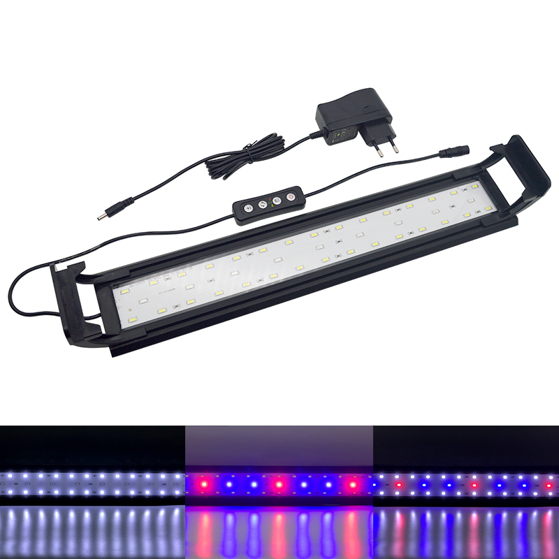 Aquarium Plant Iron - 園芸用LEDライト,16〜64cm,魚の水耕植物栽培用,タイマーと調光,110V,220V