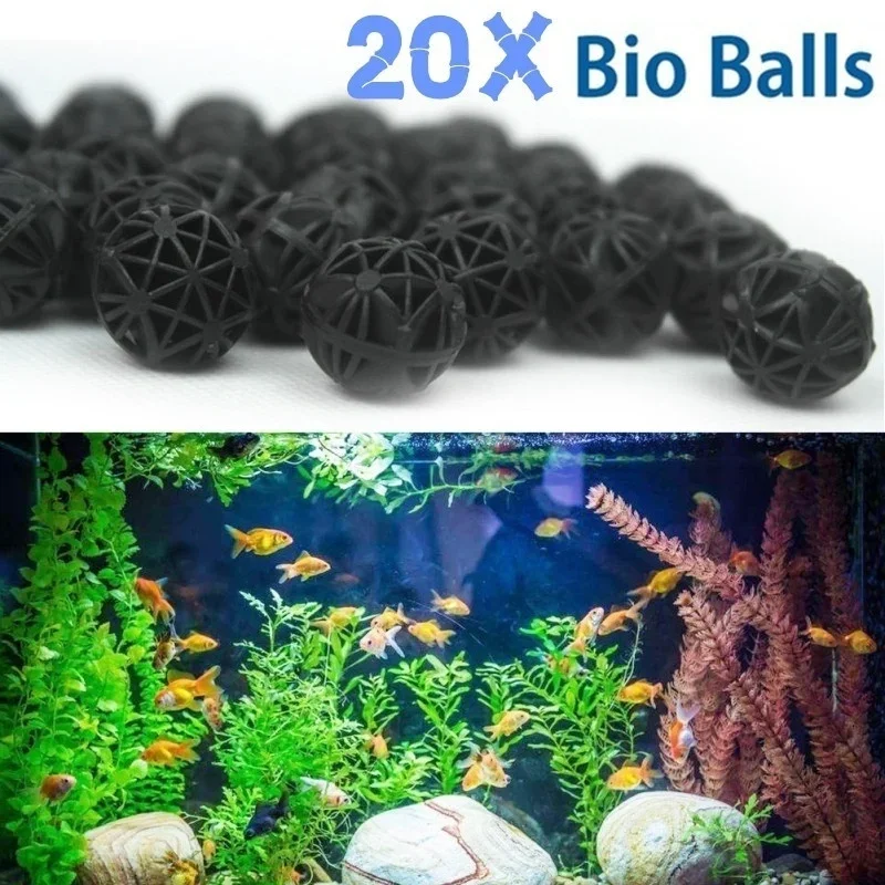 Aquarium Plant Fertilizer - 20 個 16 ミリメートル水族館バイオボールフィルターメディア海洋淡水魚タンク池生化学浄水濾過アクセサリー