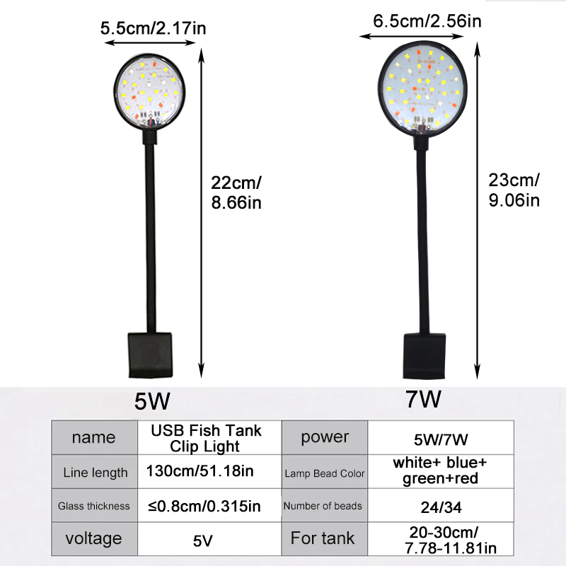 USB水槽LEDランプ水槽ライト装飾水生植物複数モード調光可 - Aquarium Plant Grow Light のレビューと価格