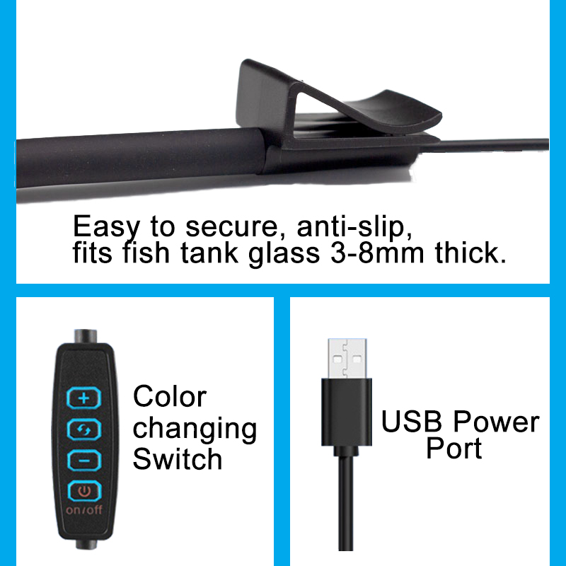 USB水槽LEDランプ水槽ライト装飾水生植物複数モード調光可 - Aquarium Plant Grow Light のレビューと価格