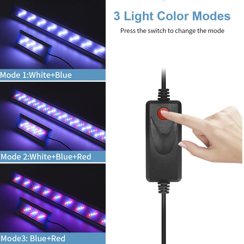 水族館ランプ,クリップオンランプ,白,青,3色調光,eu,u - Aquarium Plant Grow Light のレビューと価格