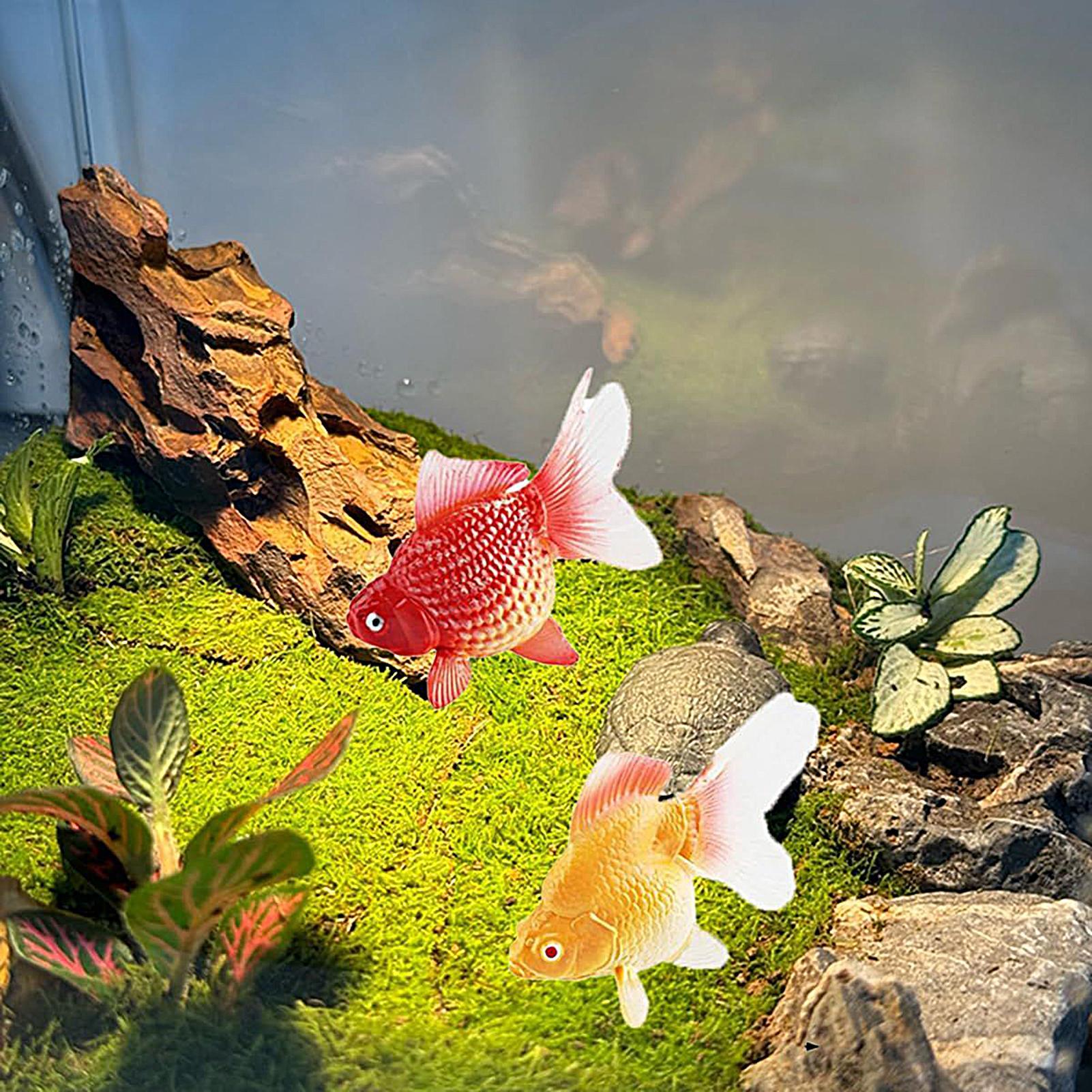 偽金魚 2個/セット 人工偽金魚 リアルな動きをする黄色と赤 - Aquarium Plant Yellowing のレビューと価格
