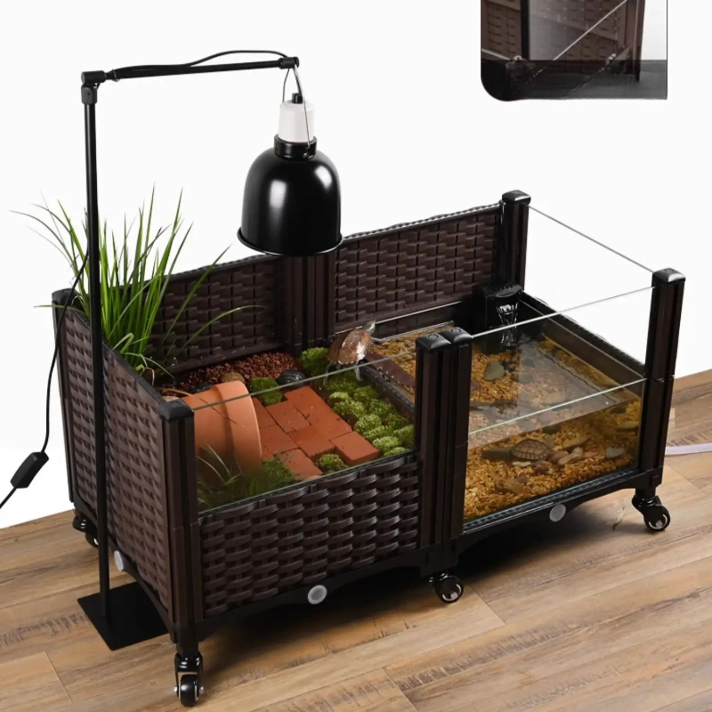 エコタートルタンク（日光浴台付き）、亀用ガラステラリウム、黄 - Aquarium Plant Yellowing のレビューと価格