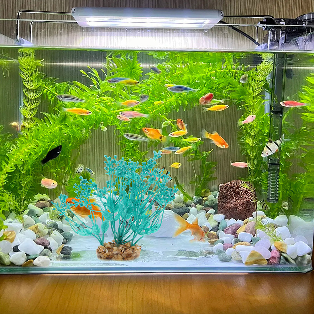 2個入りリアルなプラスチック製水槽用人工水草、魚タンク装飾用 - Aquarium Planted Tank Setup のレビューと価格
