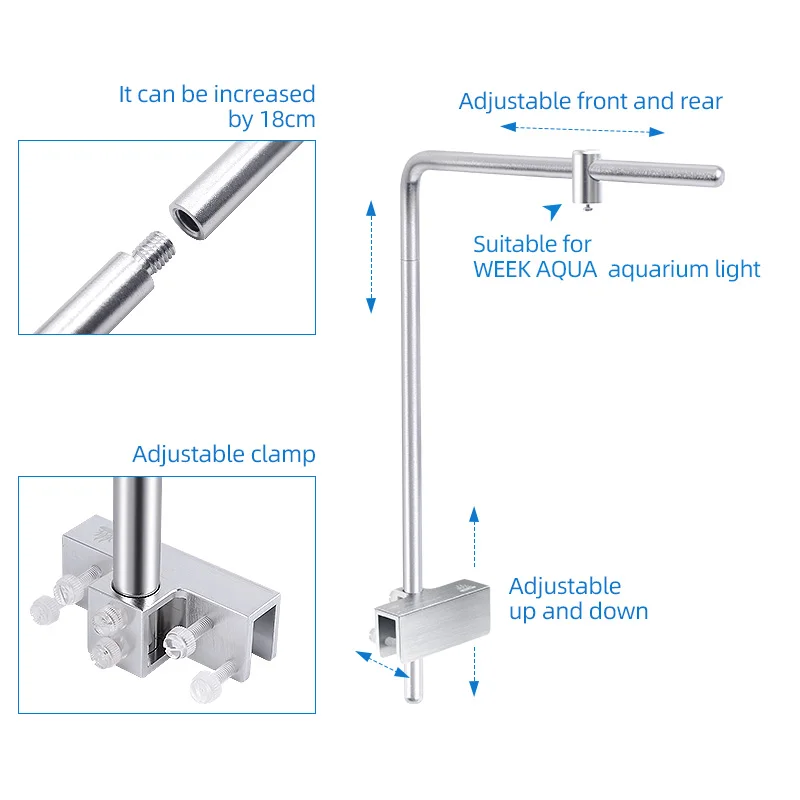 週アクアライトスタンドユニバーサルアルミ合金水族館 LED  - Aquarium Plant Grow Light のレビューと価格